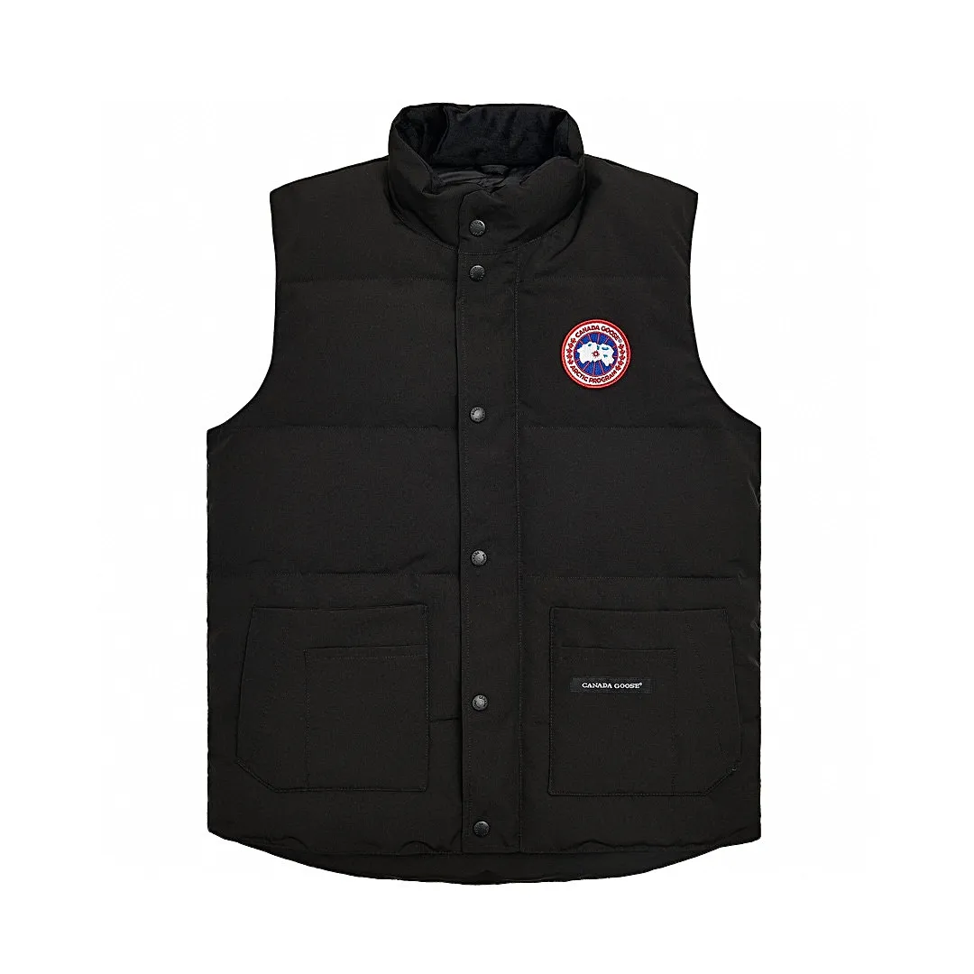 P360 Black] Canada Goose Canada Goose#Freestyle Crew 4154M Men’s and Women’s Vest Down# ➖ Genuine synchronous anti-counterfeiting chip sensor! ➖ Imported Behringer embroidery machine to customize 10,000-needle embroidery logo! ➖ Imported 21-count polyester-cotton blended original fabric, using Feather-Light 10D waterproof coating fabric, made of 84.5% polyester fiber and 15.5% cotton, 100% the best feel in the entire network! ➖ The genuine official website uses the national standard 80 white duck down, and will never be misled by false claims such as 90 down or goose down! ➖ 100% nylon nylon lining with double double-layer sealing design to prevent velvet from running away. Top-grade polar fleece is used in the collar and pockets to keep warm and comfortable! ➖ Yoshida YKK provides original custom-made electroplated sliders. YKK two-way lockable zippers are tight and smooth and will not peel off paint! ➖ 3M composite original Velcro is durable, and all accessories and hardware are disassembled and customized! ⛔No slander, no exaggeration, no need for too much copywriting, because it is focused, it is professional!  SIZE: XS S M L XL XXL